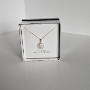 Whimsical Hearts Sterling Silver Pendant with Clear Stone